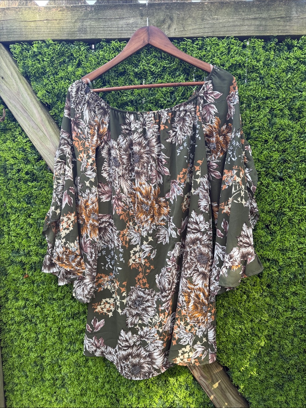 Altar’d State Boho Floral Off-Shoulder Dress